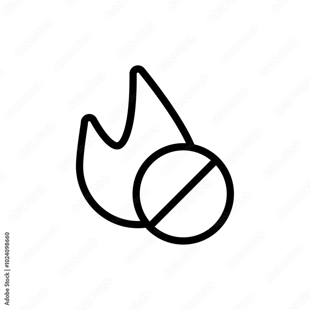 Aufkleber no fire icon outline vector for web ui
