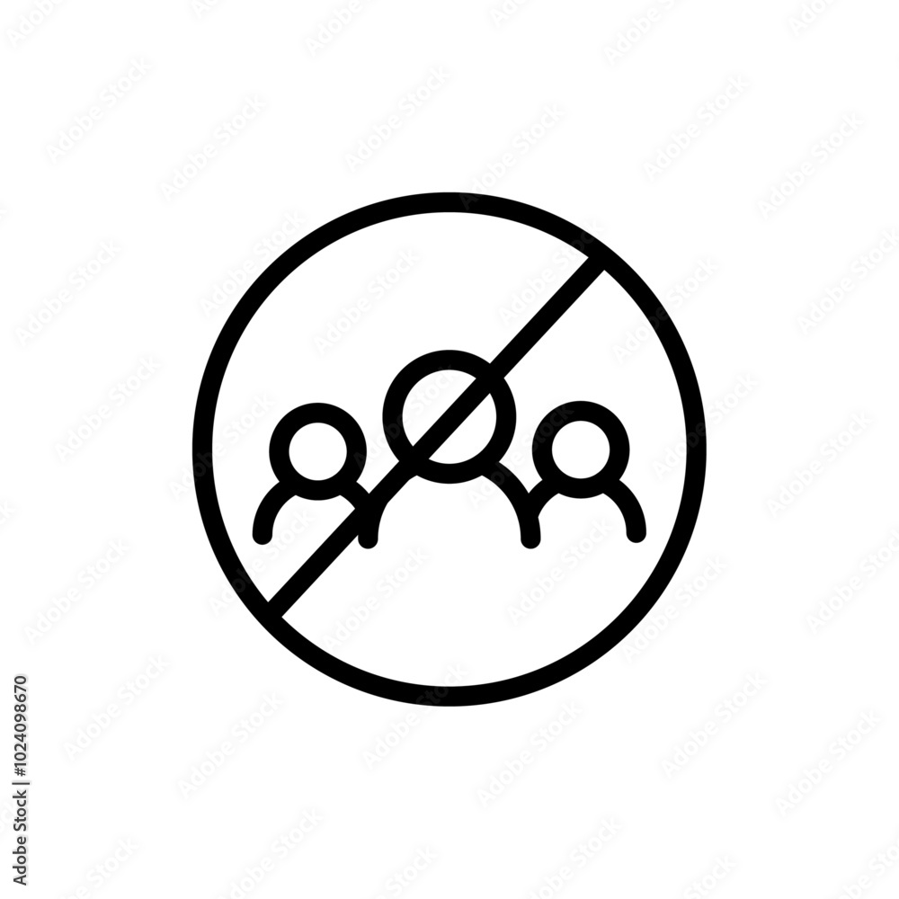 Poster no gathering icon outline vector for web ui