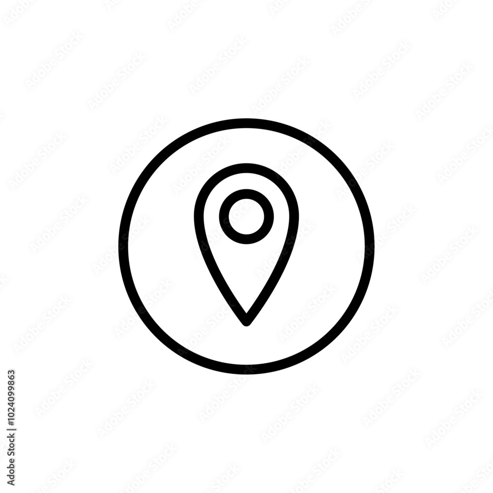 Poster Pin icon Outline vector for web ui