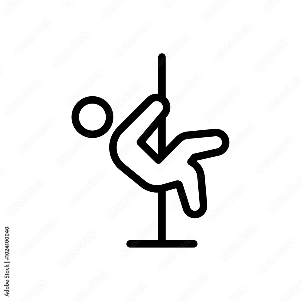 Poster Pole dance icon Outline vector for web ui
