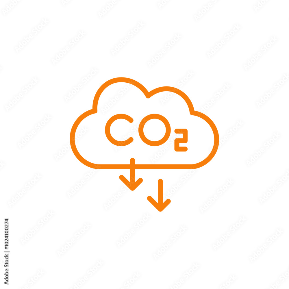 Aufkleber Reduce carbon dioxide co2 icon Outline vector for web ui