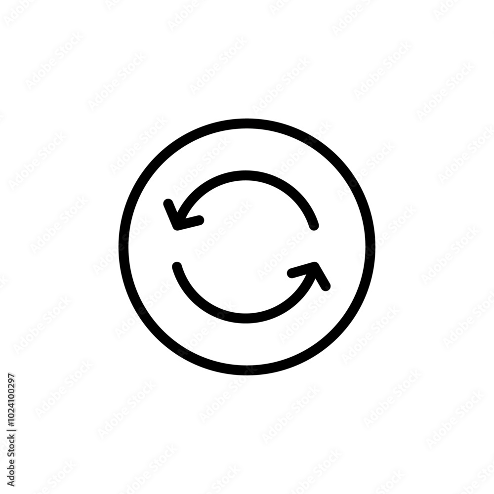 Aufkleber refresh icon outline vector for web ui