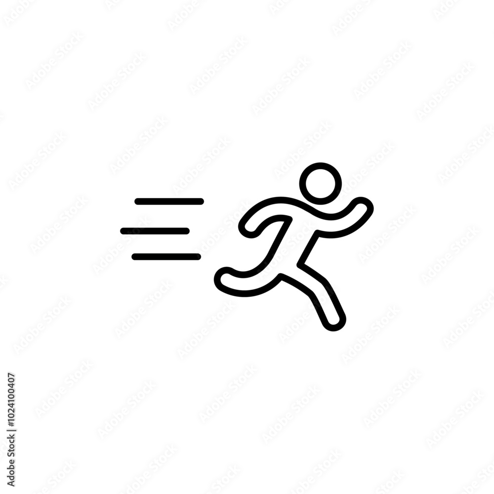 Poster running Speed icon Outline vector for web ui