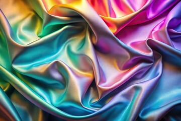 Obraz premium Iridescent satin fabric with gradient colors and smooth texture