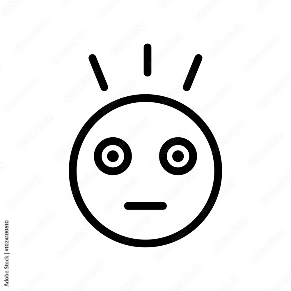 Poster Shocked face icon Outline vector for web ui