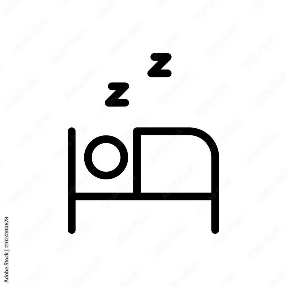 Poster Sleep Icon Outline vector for web ui