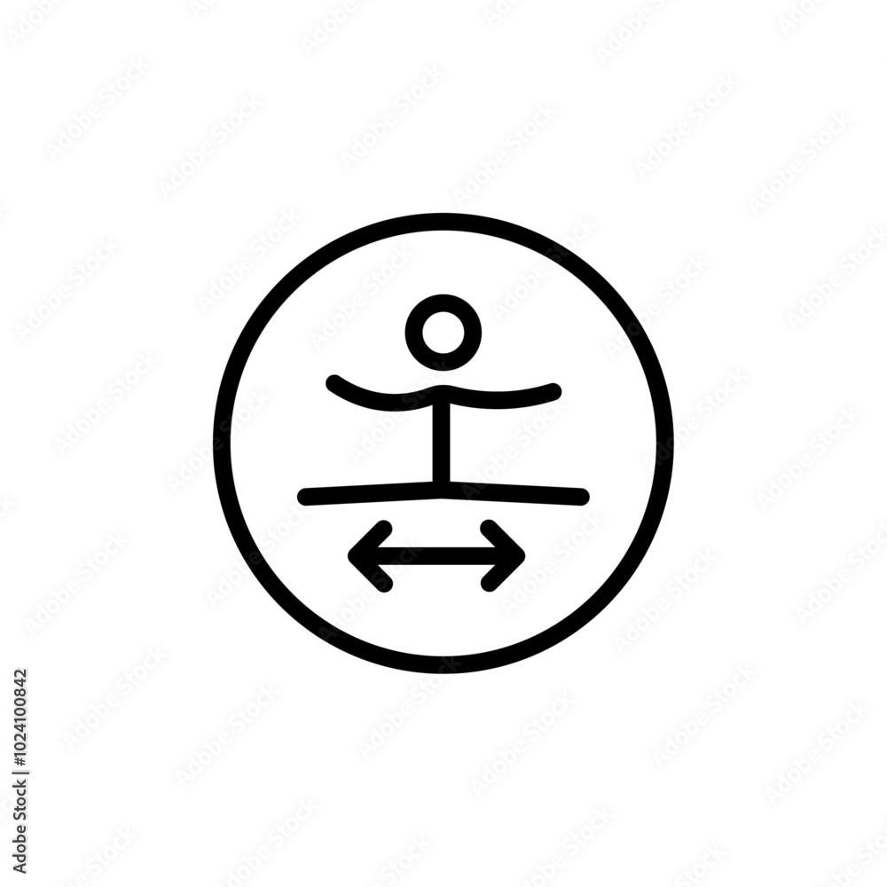 Aufkleber Split legs exercise icon Outline vector for web ui