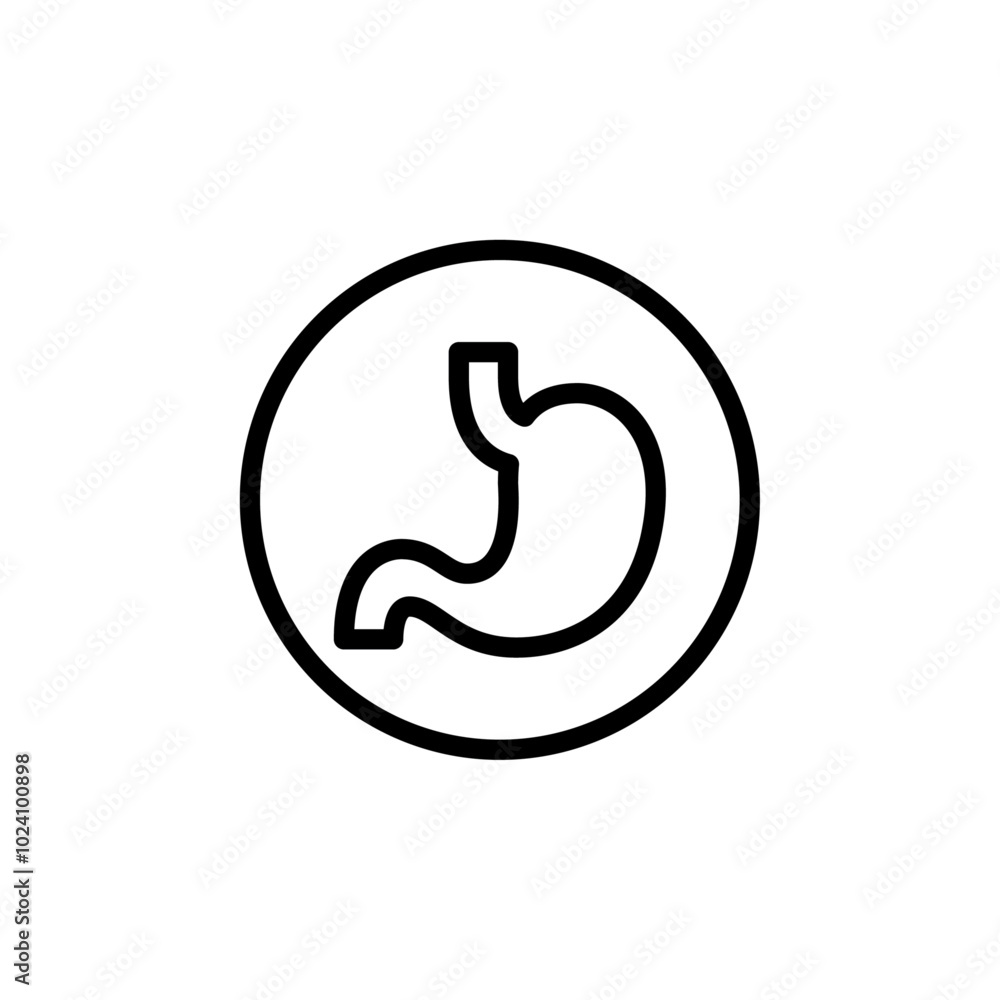 Poster Stomach icon Outline vector for web ui