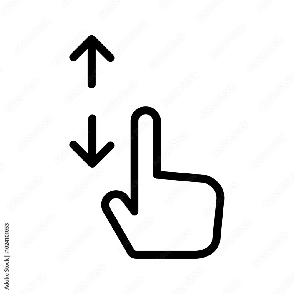 Poster swipe up and down icon outline vector for web ui