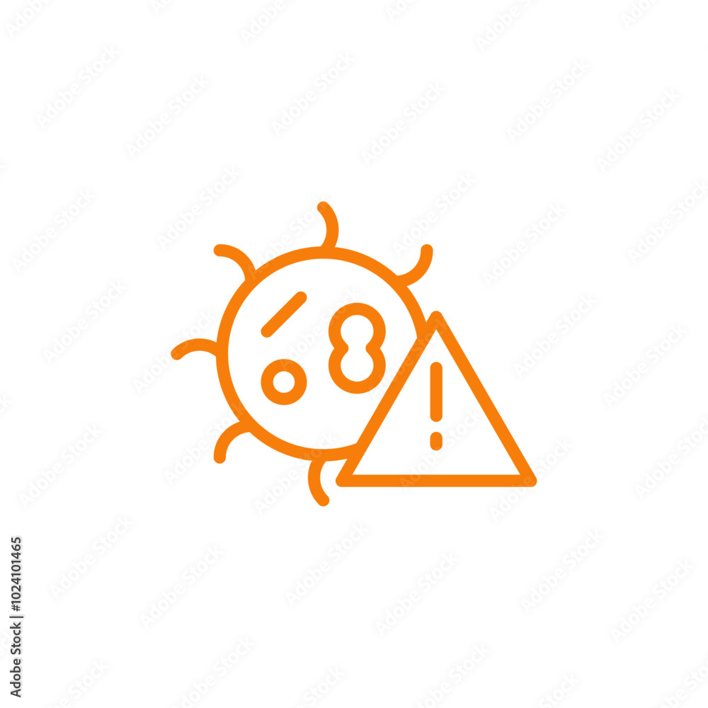Poster Virus Warning Alert icon Outline vector for web ui