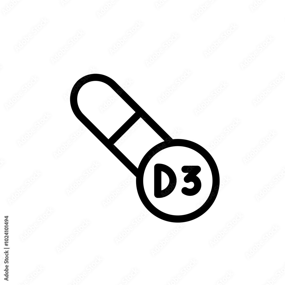 Poster vitamin d3 icon outline vector for web ui