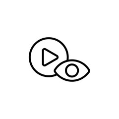 video Views icon Outline vector for web ui