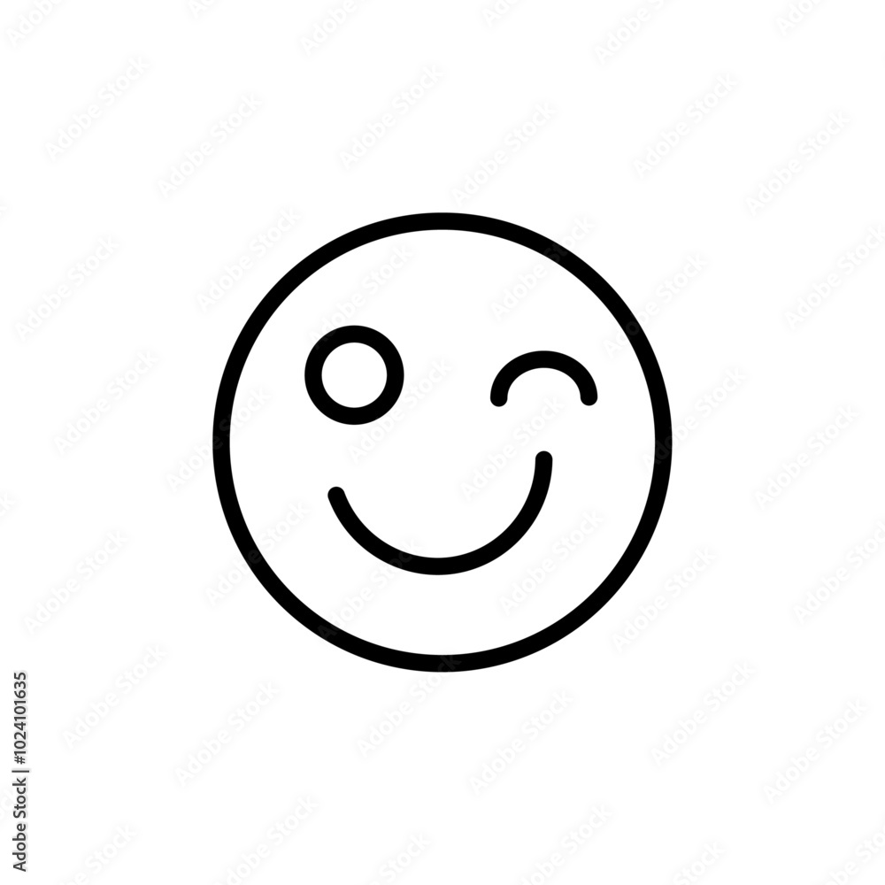 Poster Winking eye icon Outline vector for web ui