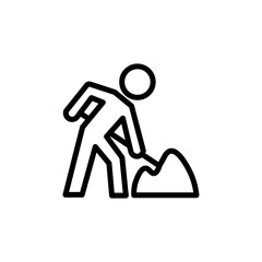 Worker digging icon Outline vector for web ui