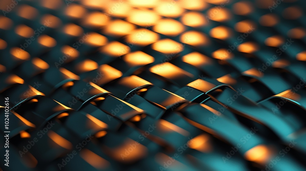 Poster geometric lines intersecting in a metallic abstract texture