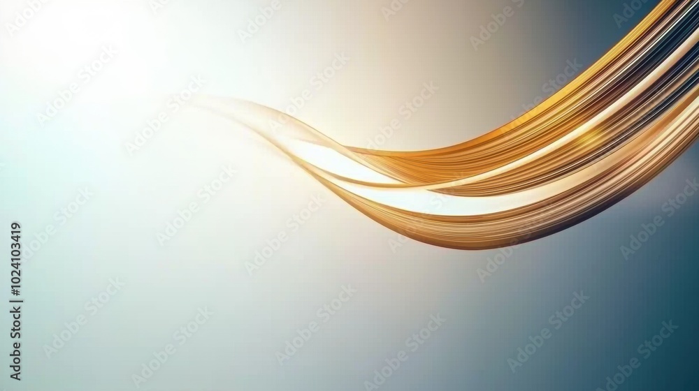 Poster elegant abstract flowing lines in soft colors