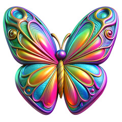 butterfly 3d render icons in cartoon plastic style minimal isolated on transparent white background, clipping path
