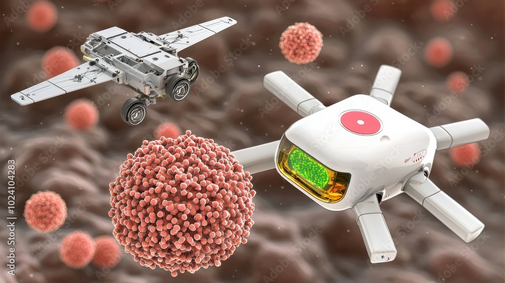 Poster futuristic exploration of microbial worlds with robots