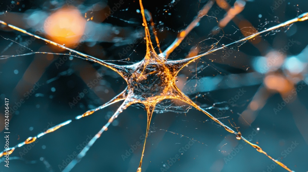 Poster intricate neuron structure under soft lighting