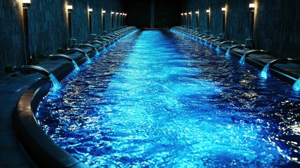 Obraz premium Futuristic Water Recycling in Advanced Technology Wastewater Treatment Plant