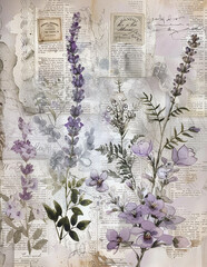 Lavender and Gray Floral Junk Journal