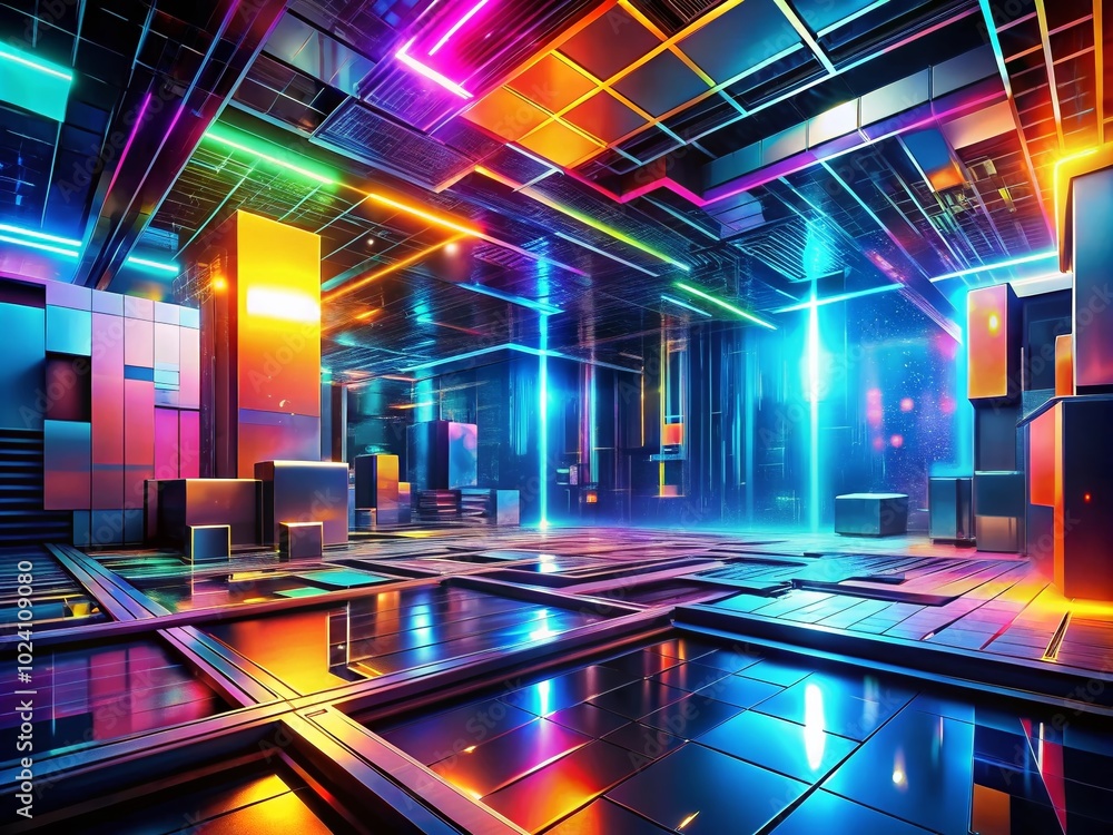 Poster futuristic abstract high-tech background for virtual reality interface and technology screen designs