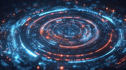 Fototapeta premium Abstract circle technical and futuristic shape, 3d illustration. 