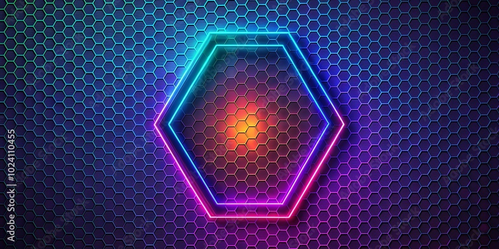Poster geometric minimal background with abstract hexagons grid in dark polygonal design for looping video 