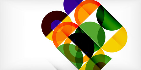 Obraz premium Colorful circle abstract background. Template for wallpaper, banner, presentation, background