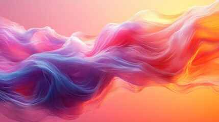 Fototapeta premium A vibrant, flowing abstract design with soft, colorful waves blending in a dreamy atmosphere.