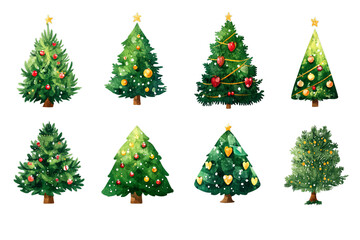 Watercolor Christmas Trees: Festive Holiday Decor