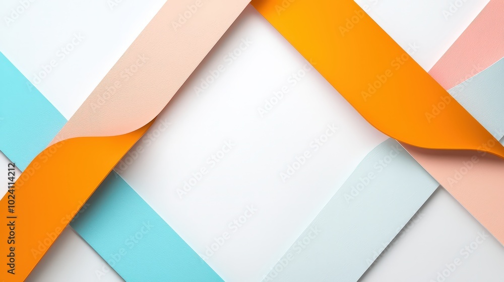 Poster minimalist composition of two intersecting lines in contrasting colors