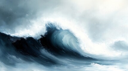 large wave breaking background draw coming out trireme terrifying deep covers everything masterful