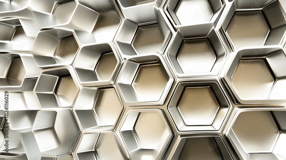 Sticker Abstract 3D geometric background with hexagonal pattern.