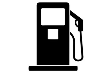 gas pump and electric station silhouette illustration