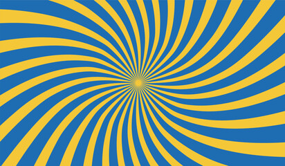 Blue and yellow spiral background for banners, posters, any design related to promotions
