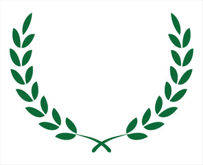Circular laurel floral green leaf vector for award winner celebration