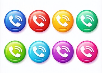 Obraz premium High-Quality Phone Call Icon Set for Communication, Technology, and Mobile Applications in Vector and PNG Formats