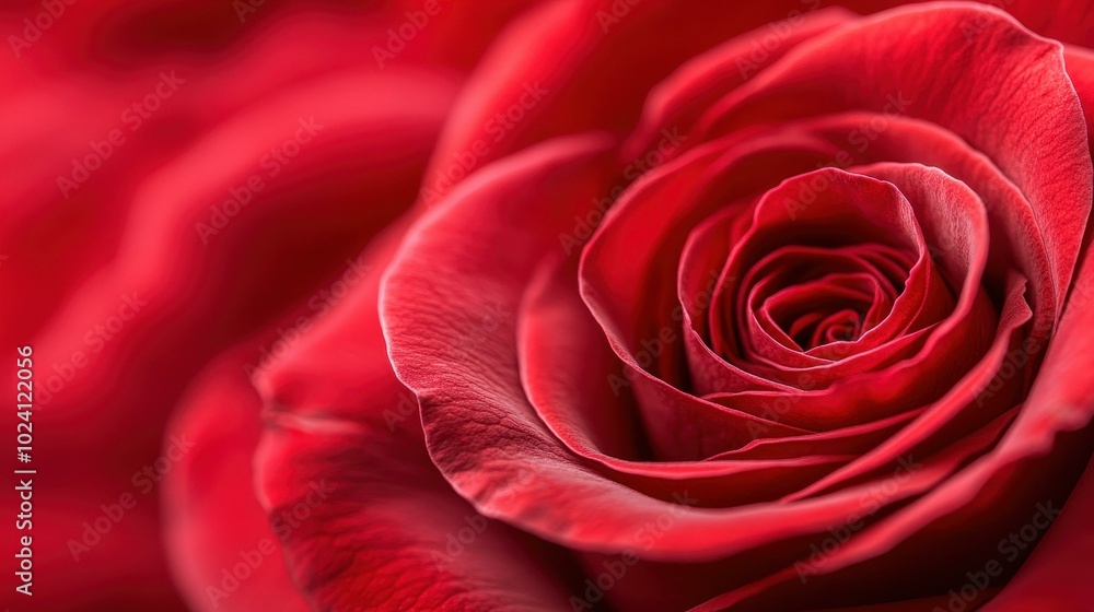 Canvas Prints A stunning closeup of a blooming rose, highlighting soft velvety petals and delicate veins against a clean backdrop.