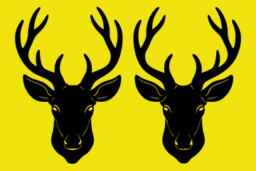 deer head black silhouette vector illustration