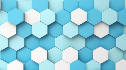 Naklejka premium Explore a stylish hexagonal pattern design in shades of blue and gray, bringing modern elegance to any space.