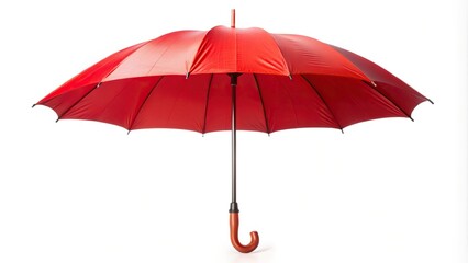 large red umbrella cane isolated on white background aerial view