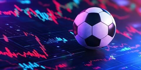 Soccer Ball on Stock Market Background
