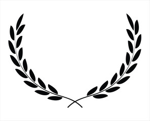 Circular laurel floral vector for award winner celebration