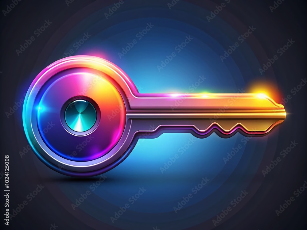 Poster keys icon design for security, access control, and digital lock concept in vector graphics style for