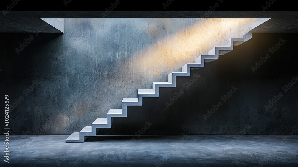 Poster a staircase leading downwards, symbolizing regression due to a fixed mindset.