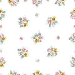 Pattern of Daisy flower minimal stye.