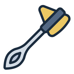Reflex hammer filled line icon representing a tool used for testing patient reflexes and nerve health