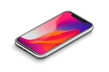 Smartphone Illustration with Colorful Abstract Background