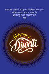 Fototapeta premium Happy Diwali Celebration Background. Diwali Festival Of Lights Banner with Diya Vector Illustration. Happy Diwali Social Media Post Template.